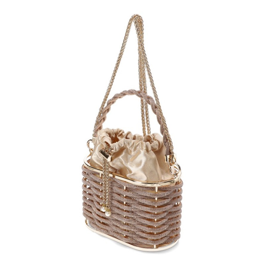 Złota Torebka Sca'Viola Ekskluzywny Kuferek Damski Premium