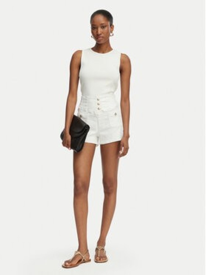 Guess Szorty jeansowe W6GD57 D0853 Biały Regular Fit