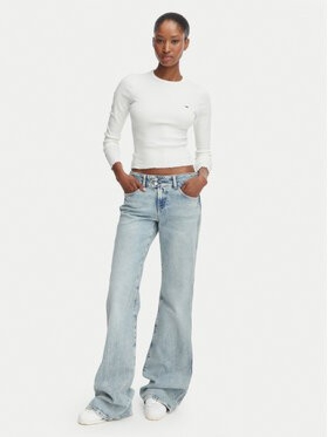Tommy Jeans Bluzka DW0DW22783 Biały Slim Fit