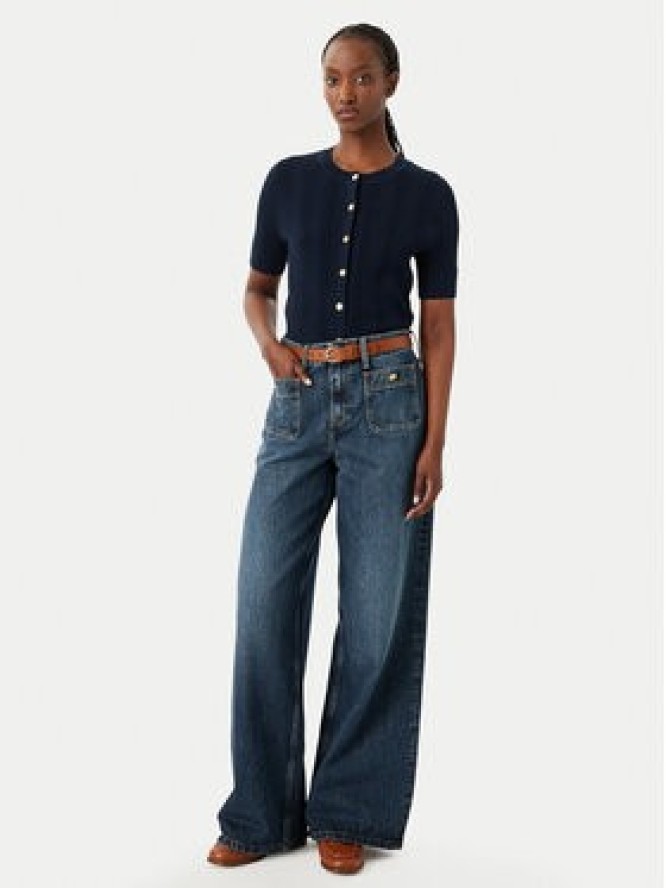 Tommy Hilfiger Kardigan Summer WW0WW50070 Granatowy Slim Fit