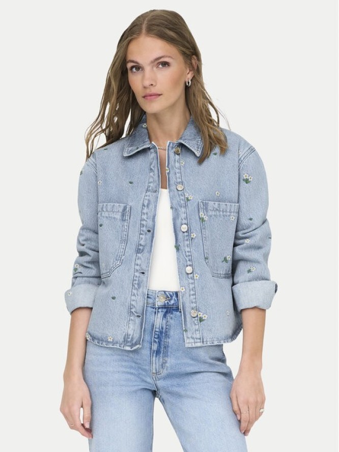 ONLY Koszula jeansowa Cassie 15349520 Niebieski Oversize