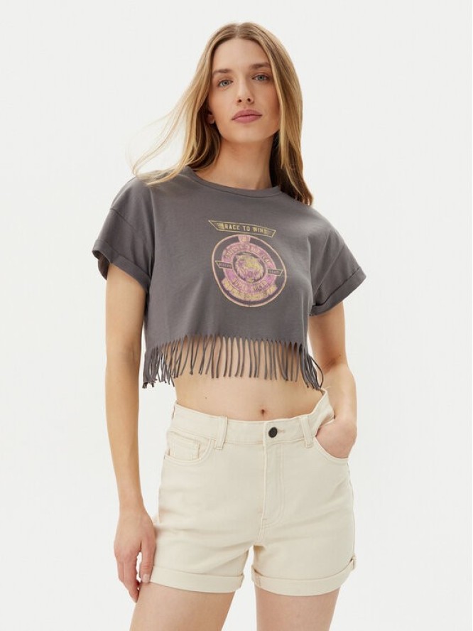 Noisy May T-Shirt Gaby 27033386 Szary Regular Fit