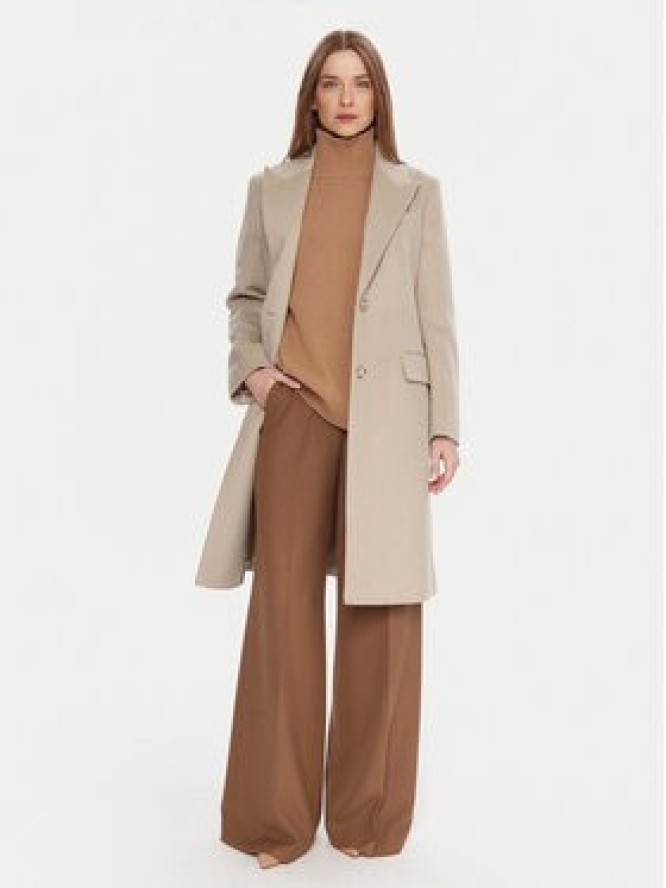 BOSS Płaszcz wełniany Classin 50548371 Beżowy Regular Fit