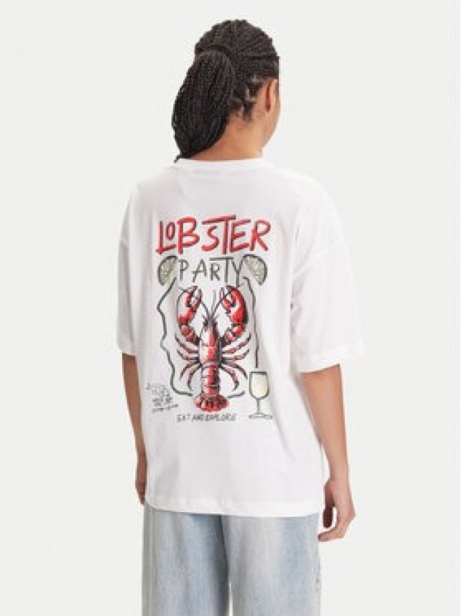 Pieces T-Shirt Tobster 17160811 Biały Oversize