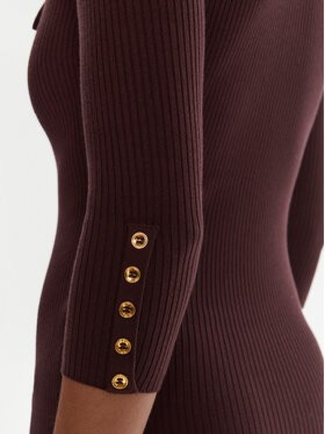 Elisabetta Franchi Sukienka dzianinowa AM-23B-56E2-V390 Bordowy Slim Fit