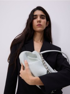 Torebka na ramię z łańcuszkiem - jasnozielony