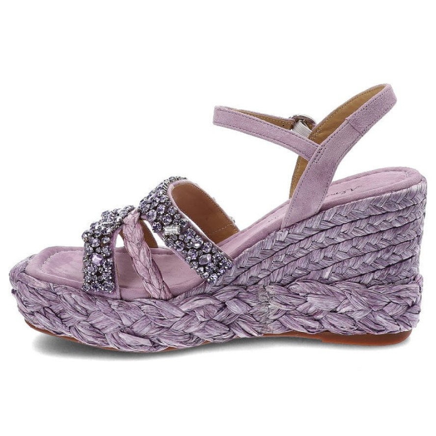 Fioletowe Sandały Alma En Pena Stylowe Buty Na Koturnie