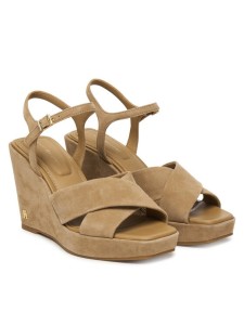 Tommy Hilfiger Sandały Suede Wrapped High Wedge FW0FW09218 Brązowy