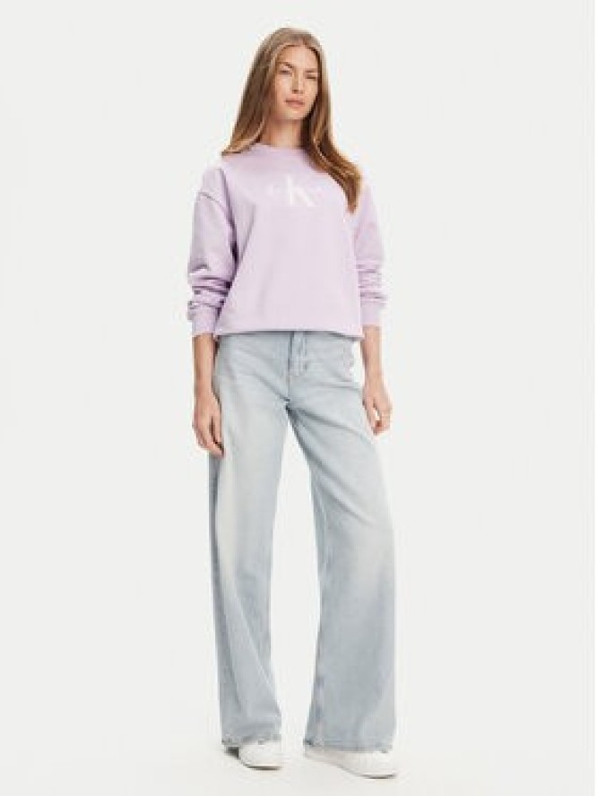 Calvin Klein Jeans Bluza Monologo LV047B234G Fioletowy Relaxed Fit