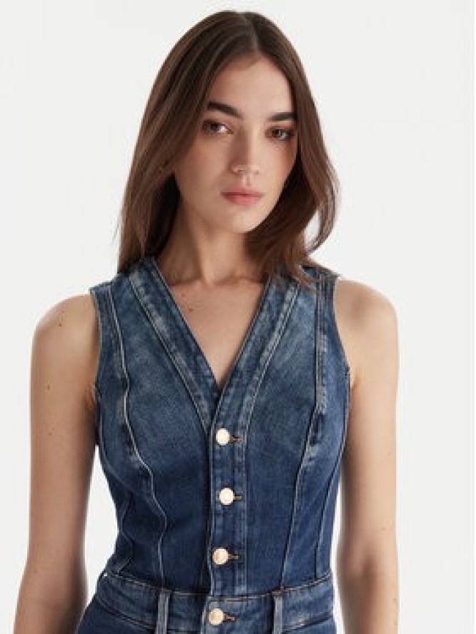 Guess Sukienka jeansowa W5BK40 D0615 Niebieski Regular Fit