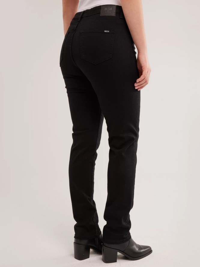 Jeansy damskie slim z wysokim stanem czarne Kitty High Waist 915