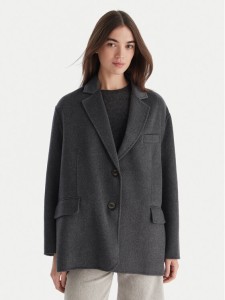 ViCOLO Płaszcz wełniany TF0005 Szary Regular Fit