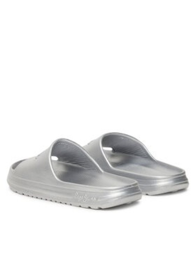 Pepe Jeans Klapki Beach Slidemet PLS70165 Srebrny