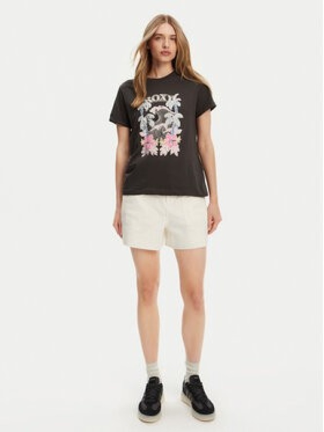 Roxy T-Shirt ERJZT05911 Szary Regular Fit