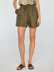 szorty damskie lniane khaki linami 303