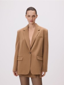 Jednorzędowa marynarka - beżowy