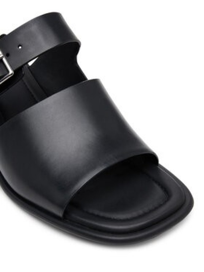 Calvin Klein Jeans Klapki Heel Square Mg Buckle Lth YW0YW01701 Czarny