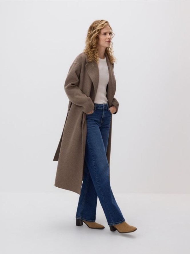 Jeansy straight - granatowy