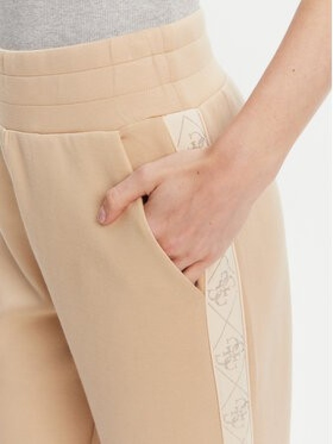 Guess Spodnie dresowe W5YB11 KBYE2 Beżowy Regular Fit