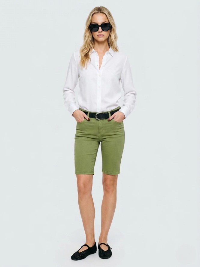 szorty damskie jeansowe zielone kira 357