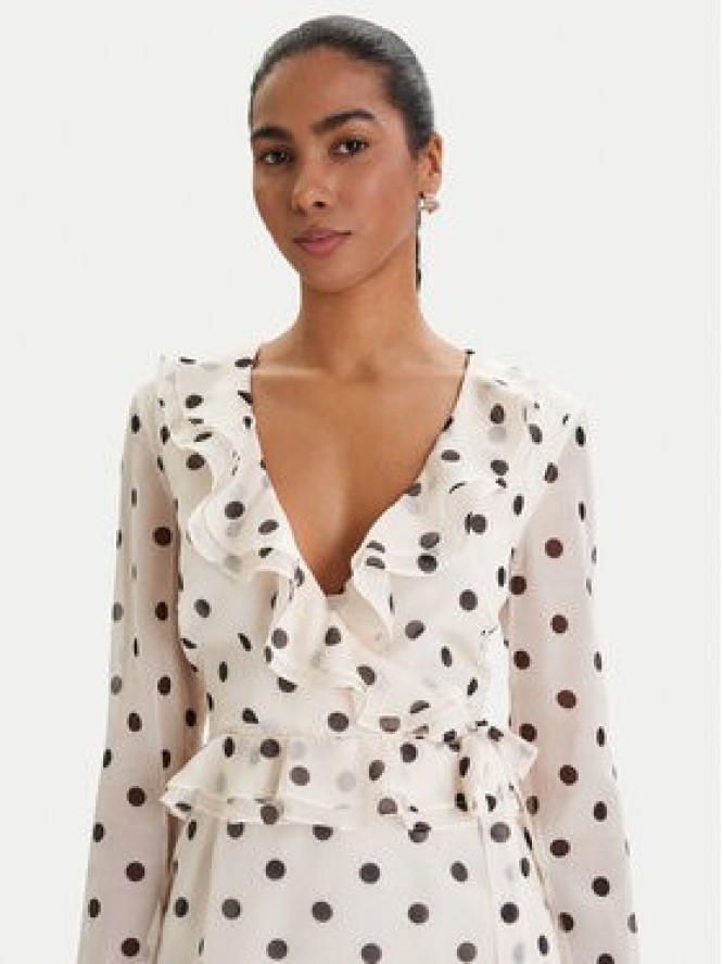 Bardot Sukienka koktajlowa Frill Detail 60115DB2 Écru Regular Fit