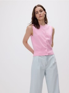 Swetrowa kamizelka - różowy