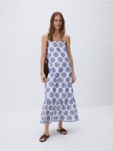 Bawełniana sukienka na ramiączkach - wielobarwny