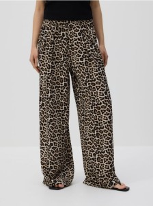 Luźne spodnie z zakładkami - wielobarwny