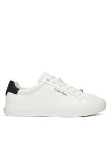 Calvin Klein Sneakersy Vulc Lace Up Lth/Moire Bt HW0HW02747 Biały