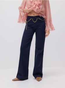 Spodnie z łańcuszkiem - granatowy