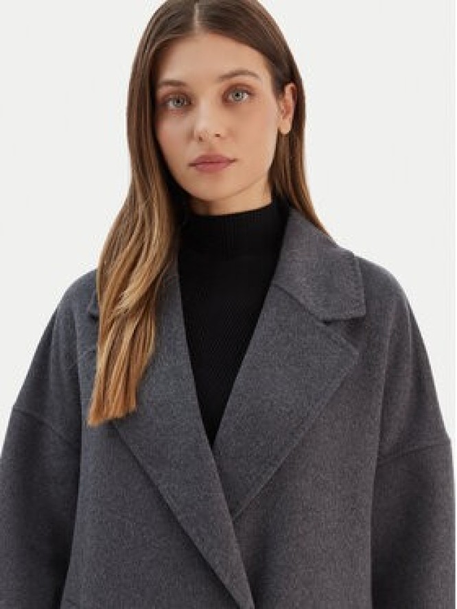 ViCOLO Płaszcz wełniany TF0003 Szary Regular Fit