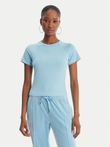 Juicy Couture T-Shirt Baby JCWCT126317 Błękitny Slim Fit