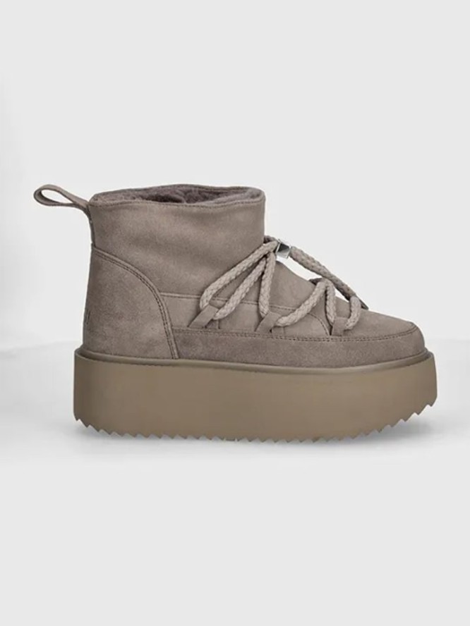 INUIKII Skórzane botki zimowe "Classic Low Platform" w kolorze szarym rozmiar: 40