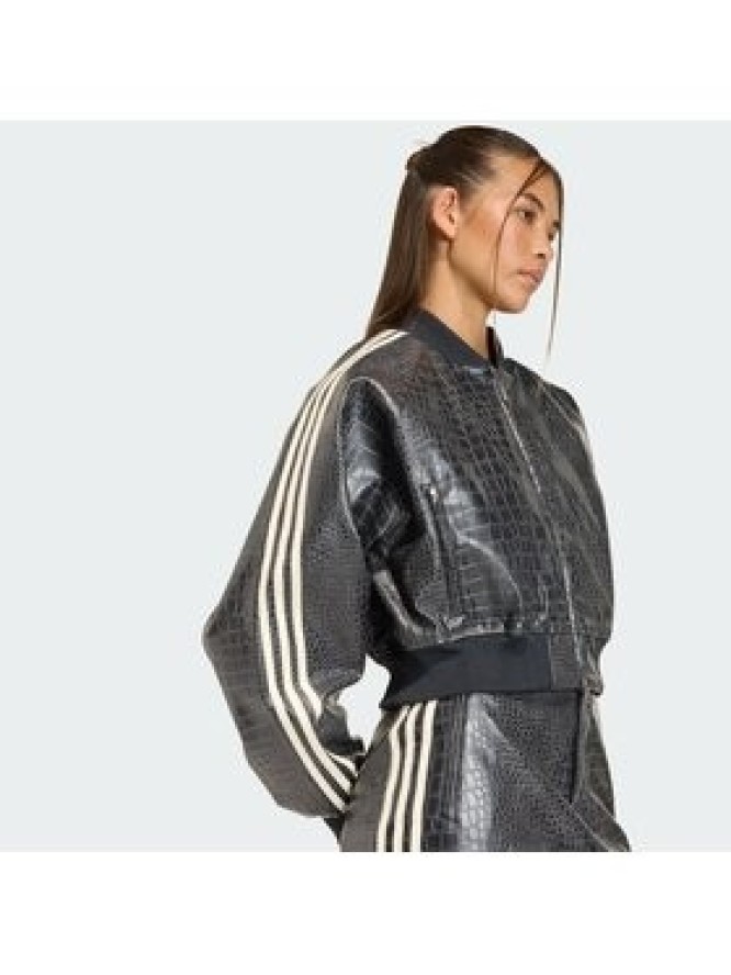 adidas Kurtka z imitacji skóry Pleather KE5035 Czarny Oversize