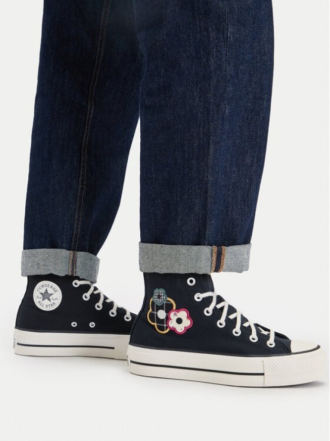 Converse Trampki Chuck Taylor All Star Lift Platform Floral Patchwork A15534C Czarny
