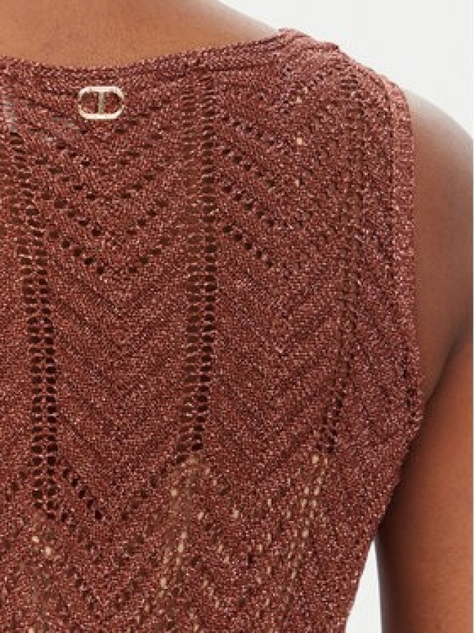 TWINSET Sukienka dzianinowa 251TT319A Brązowy Slim Fit