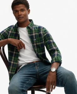 superdry Koszula Lumberjack z długim rękawem – Relaxed fit, bawełna ekologiczna