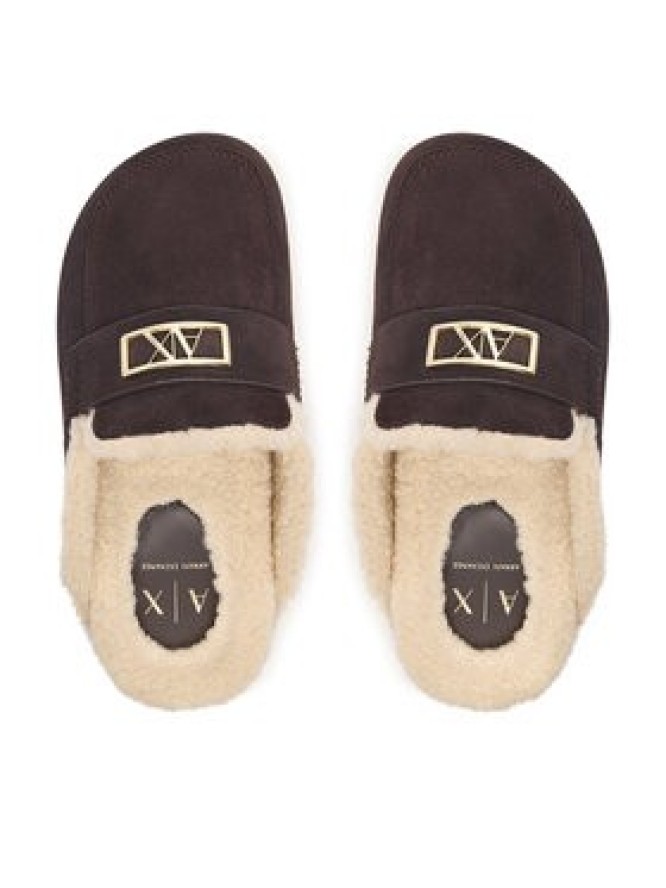 Armani Exchange Klapki XW003096 AF27450 M6444 Brązowy ciemny