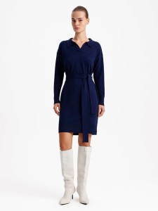 BGN Sukienka dzianinowa w kolorze granatowym rozmiar: 36