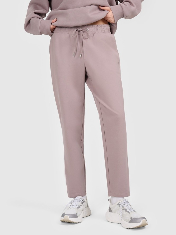 4F Spodnie dresowe damskie - beżowe XL