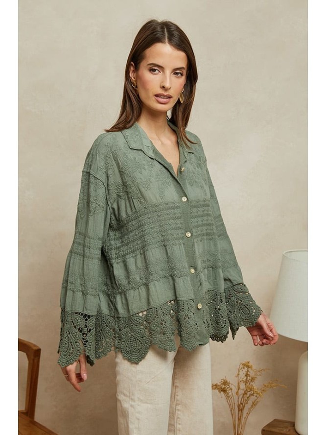 Plume Bluzka "Cheor" w kolorze khaki rozmiar: S