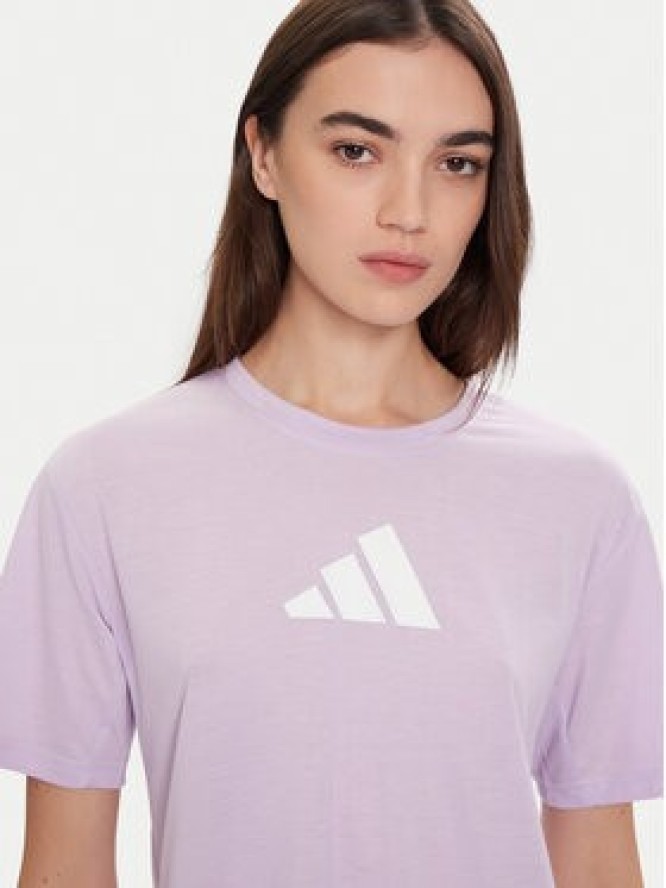 adidas Koszulka techniczna Train Essentials Big Logo JY2183 Fioletowy Regular Fit