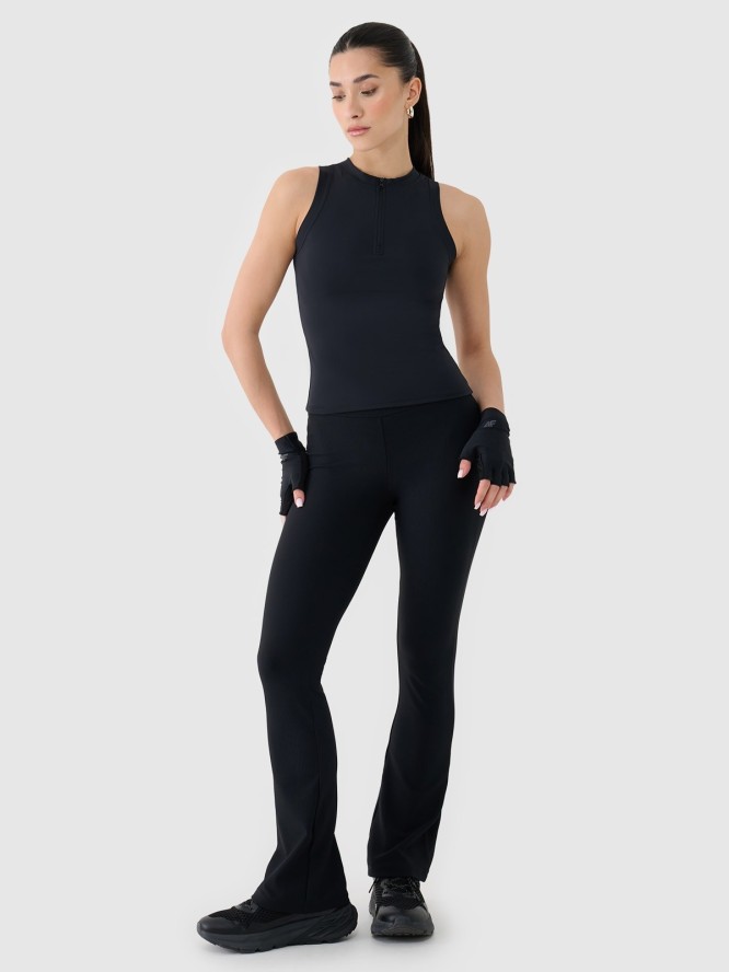 4F Crop-top slim damski - czarny XS