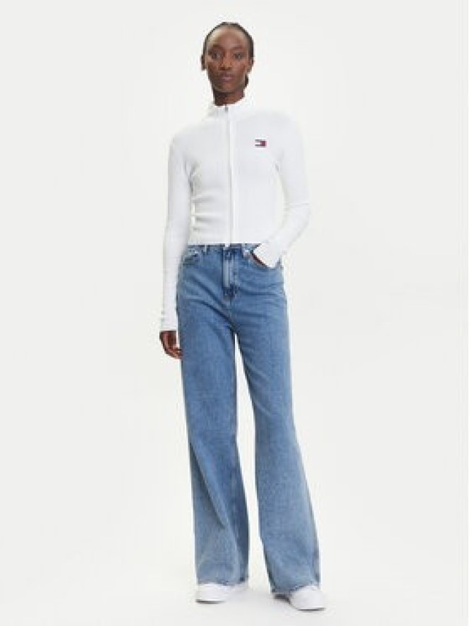 Tommy Jeans Kardigan DW0DW20967 Biały Slim Fit