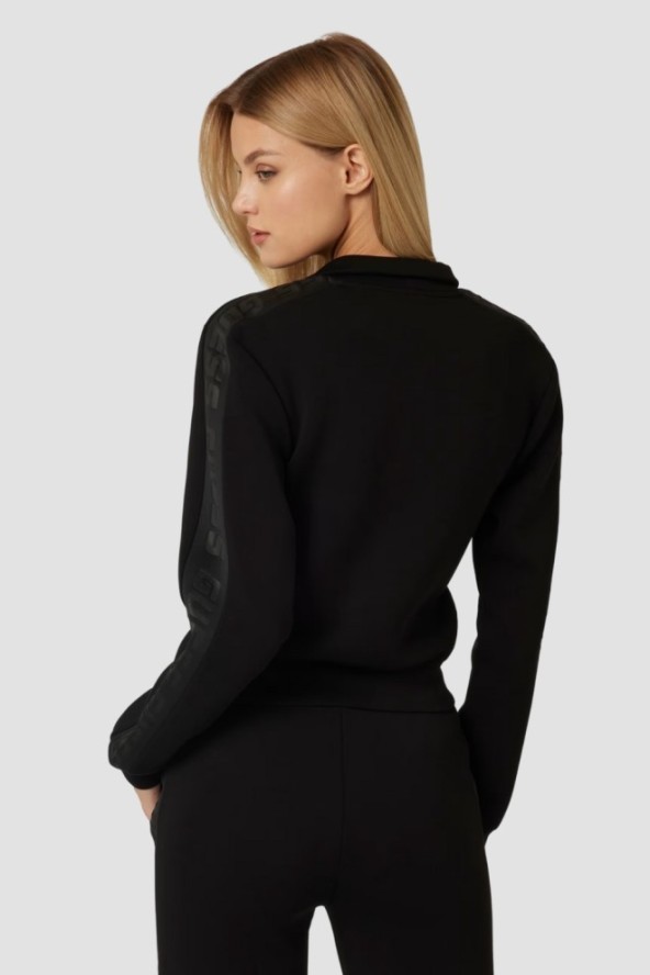 GUESS Czarna bluza damska z lampasami New Allie Scuba, Rozmiar S