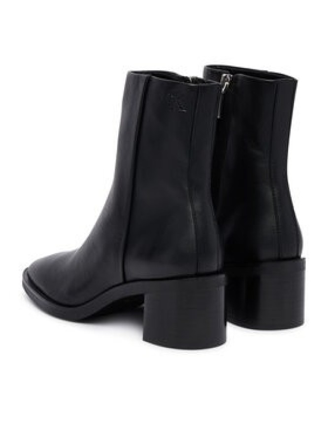 Calvin Klein Botki Block Heel Ank Boot Lth HW0HW03220 Czarny