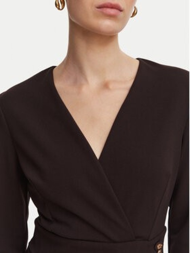 Rinascimento Sukienka koktajlowa CFC0131143003 Brązowy ciemny Regular Fit