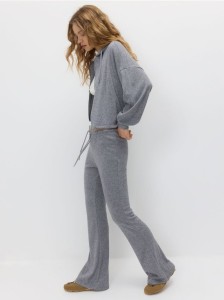 Spodnie flare z wiskozą - ciemnoszary