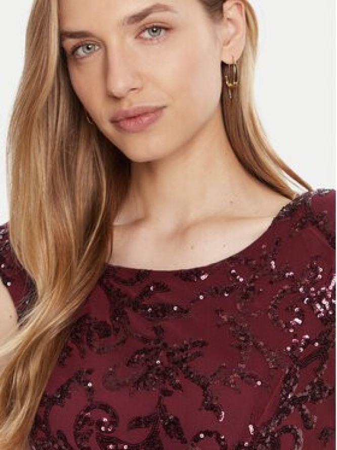 Rinascimento Sukienka wieczorowa CFC0125132003 Bordowy Slim Fit