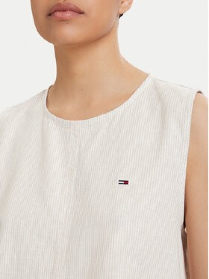 Tommy Jeans Top DW0DW22779 Beżowy jasny Regular Fit